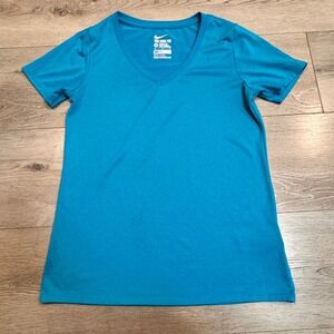 Nike Dri-FIT Athletic Cut V-Neck Tee Women's Blue Workout Size Medium M‎